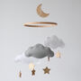 Cloud Star And Moon Baby Mobile White And Gold, thumbnail 5 of 8