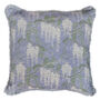 Wisteria Purple Patterned Fringe Cotton Cushion, thumbnail 1 of 8