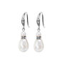 Teardrop Pearl And Crystal Fish Hook Earrings, thumbnail 1 of 4