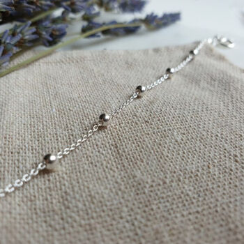 Sterling Silver Satellite Orb Ankle Chain Anklet, 5 of 7