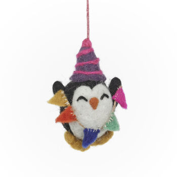 Handmade Felt Party Penguin Decoration, 2 of 5