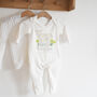 Personalised Spring Sheep Newborn Outfit, thumbnail 3 of 7