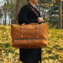 Genuine Leather Duffel With Suit Compartment, thumbnail 9 of 12