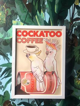 Cockatoo Coffee Vintage Ad Inspired Illustration, 2 of 3