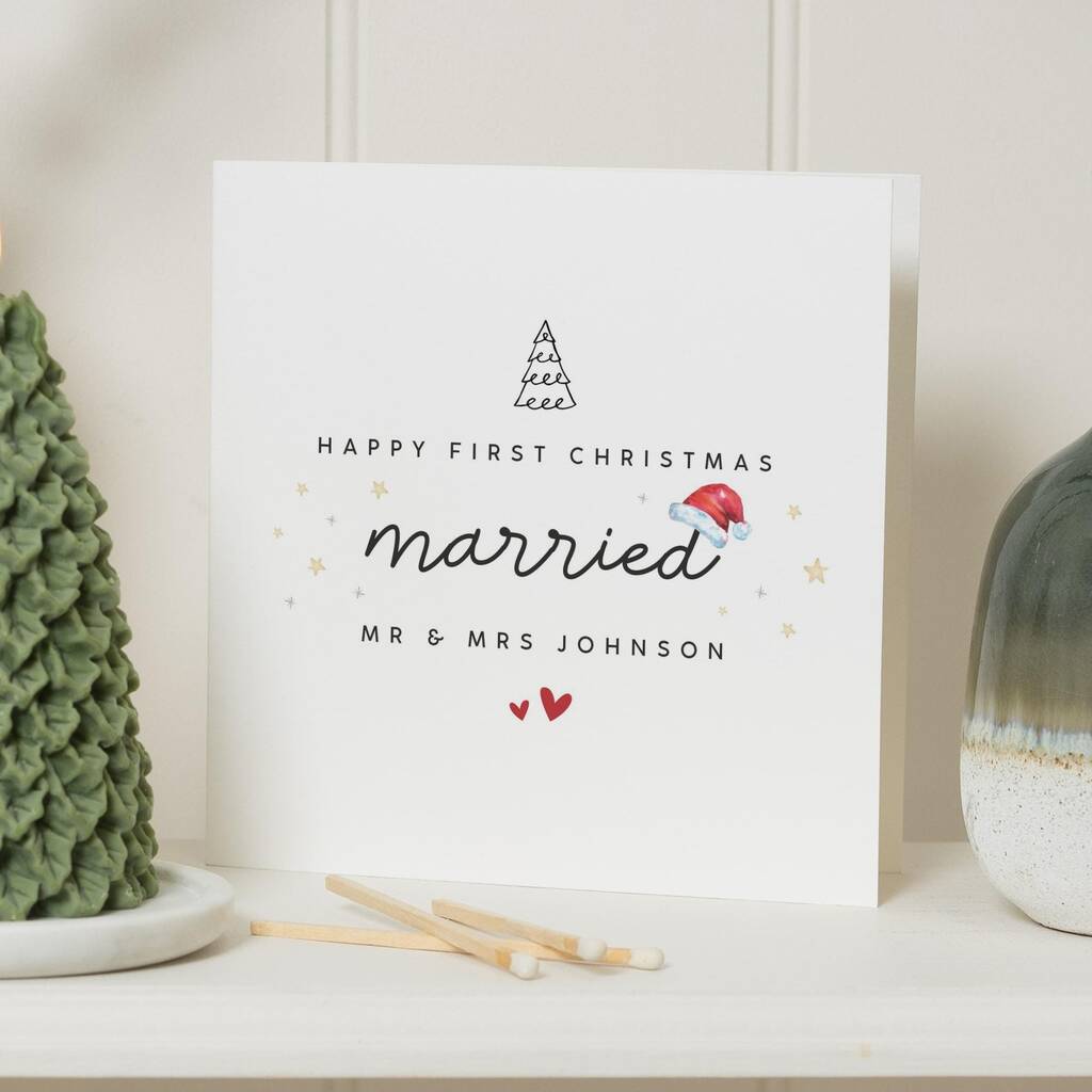 Personalised Mr And Mrs First Christmas Card, 1 of 7