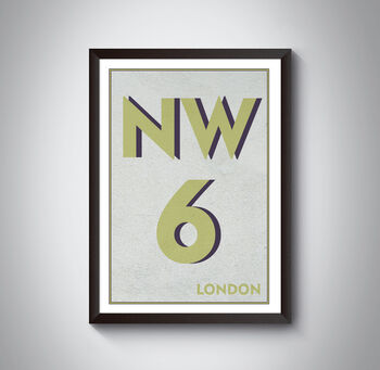 Nw6 Camden London Typography Postcode Print, 8 of 10