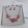 Necklace And Earrings Floral Purples Set, thumbnail 2 of 3