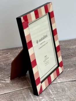 Natalini Pink And White Striped Photo Frame, 3 of 4