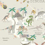 Dinosaur World Map Print With Dinosaur Names, thumbnail 3 of 7