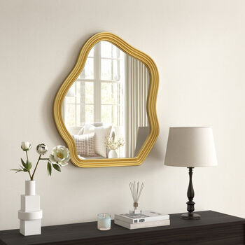 70x80 Cm Wall Mirror Vintage Gold Accent Mirror, 7 of 11