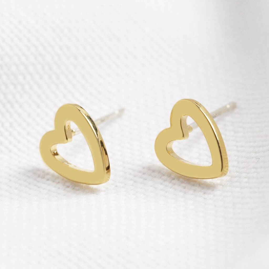 heart outline stud earrings by lisa angel