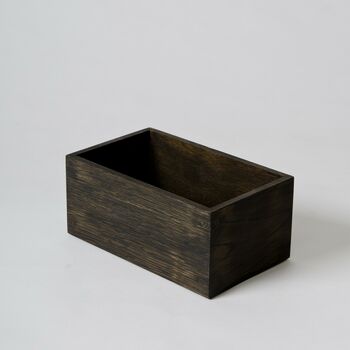 Solid Dark Oak Contemporary Storage Box, 2 of 3