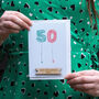 Personalised 50th Birthday Balloon Card, thumbnail 1 of 2