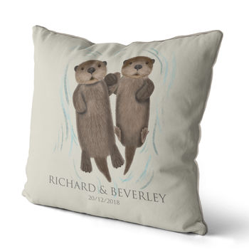 Personalised Otter Couple Gift Cushion, 4 of 4