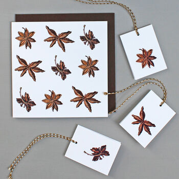 Christmas Gift Tags With Star Anise Illustration, 3 of 4