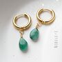 Natural Emerald Hoop Earrings, thumbnail 1 of 9