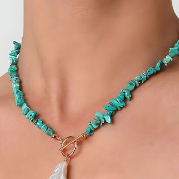 Boho Pearl And Turquoise Beaded Necklace Gift, 4 of 7