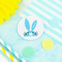Personalised Blue Spotty Rabbit Badge, thumbnail 1 of 3