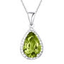 Peridot 925 Sterling Silver Pear Drop Necklace, thumbnail 3 of 4