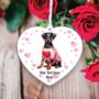 Personalised Pet Doberman In Pink Love Decoration, thumbnail 2 of 2