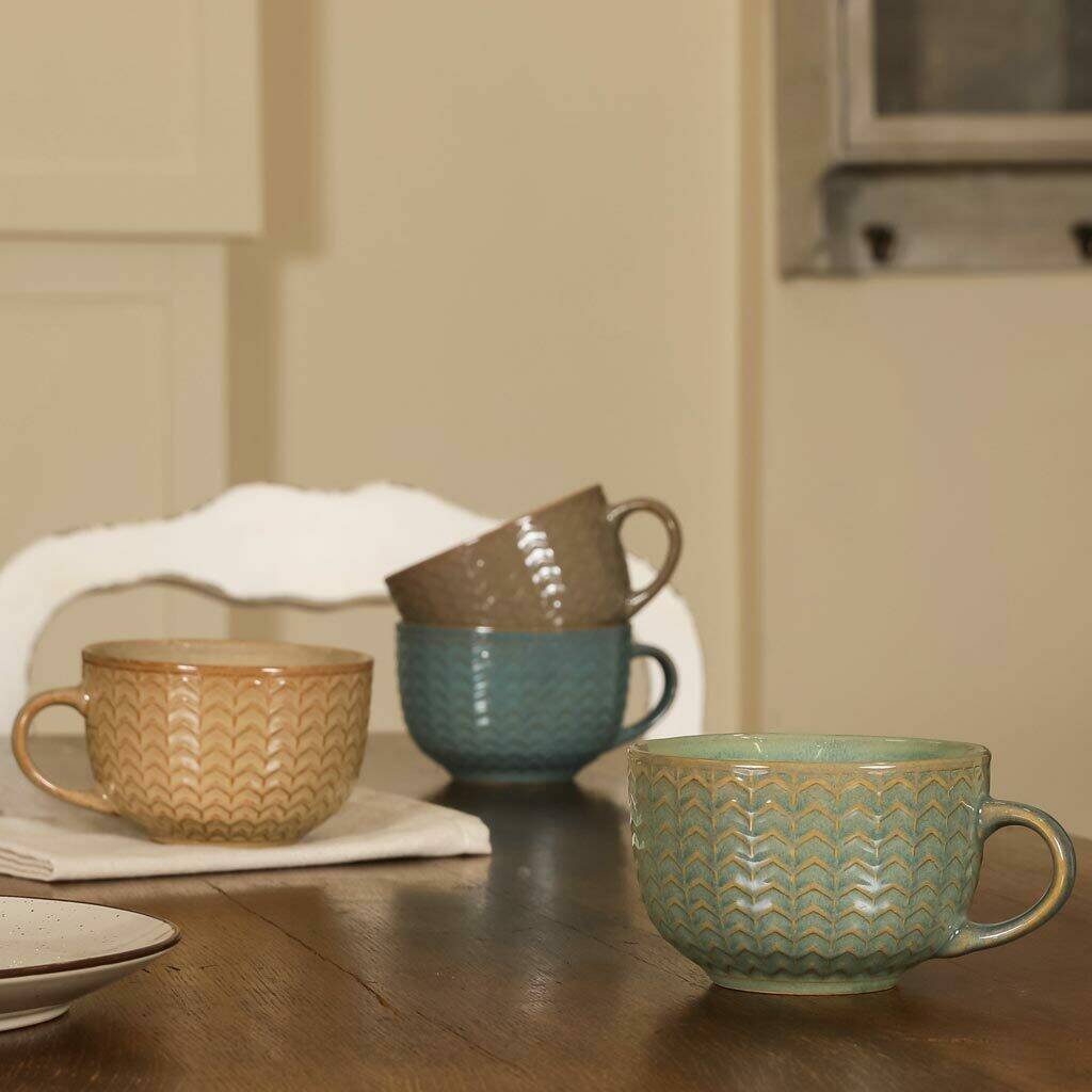 set of 4 large coffee mugs