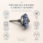 Indigo Petal Heritage Ceramic Cabinet Knob, thumbnail 5 of 7