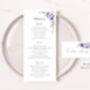 Wedding Menu Deep Purple And White Floral, thumbnail 4 of 4
