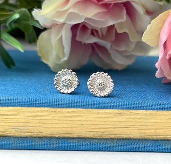 Good Luck Sterling Silver Mini Sunflower Earrings, 7 of 12