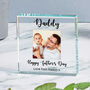 Happy Fathers Day Glass Photo Token, thumbnail 1 of 3