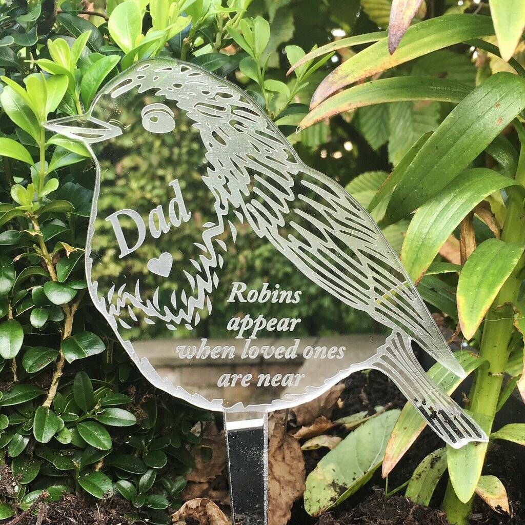 Personalised Robin Memorial Grave Decoration, 1 of 3
