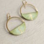 Olive Green Kintsugi Hoop Earrings, thumbnail 1 of 5