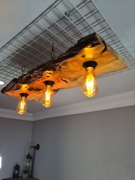 Live Edge Olive Wood Slab Pendant Light, 3 of 5