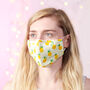 Pineapple Print Fitted Face Mask With Filters, thumbnail 1 of 3