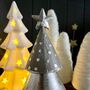 Metal Silver Cone Tree On Log Decoration, thumbnail 2 of 3