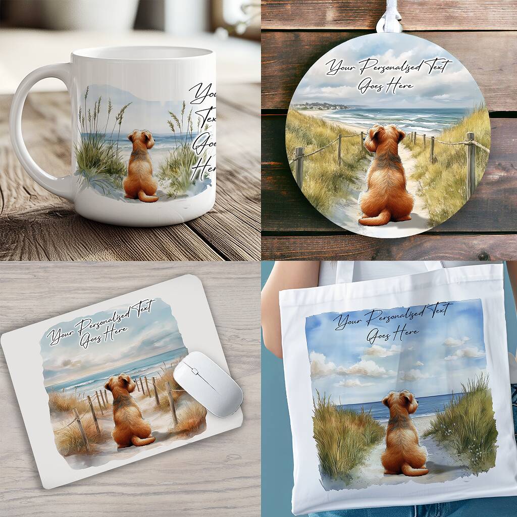Personalised Norfolk Terrier Dog Beach Walk Collection, 1 of 8