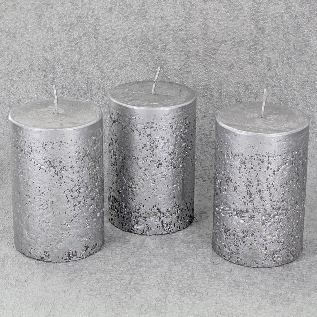 pillar candle silver by g decor