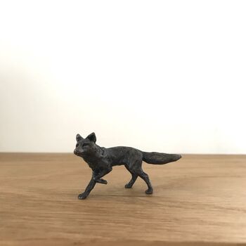 Miniature Bronze Fox Sculpture 8th Anniversary Gift, 4 of 11