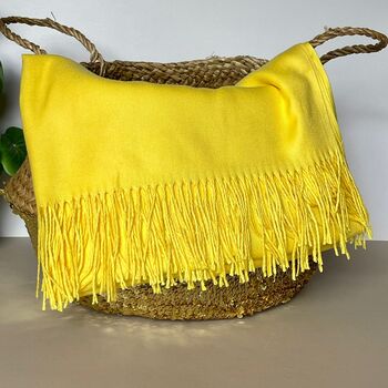 Super Soft Plain Pashmina Style Scarf In Yellow, 4 of 4