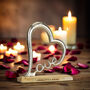 Personalised Metal And Wood Love Heart Ornament, thumbnail 4 of 4