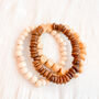 Natural Wooden Bead Three Strand Bracelet, thumbnail 1 of 2