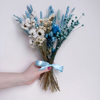 Mini Blue Daisy Dried Flower Arrangement, 4 of 6