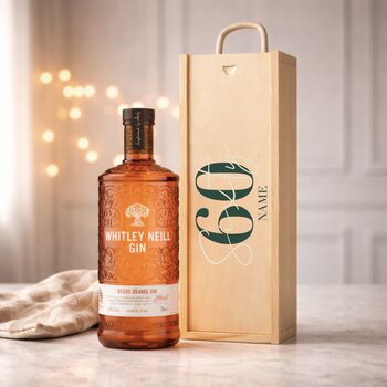 Personalised 60th Birthday Gin Gift Set With Custom Lid, 5 of 11
