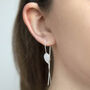 Moonstone Fish Hook Rose/Gold Plated Silver Earrings, thumbnail 4 of 7