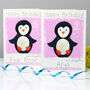 Personalised Penguin Purple Birthday Card, thumbnail 3 of 6