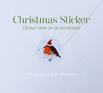 Robin And Christmas Hat Butterfly Christmas Stickers 25, 3 of 12