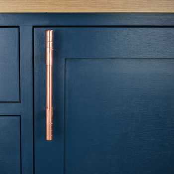 Copper Pull Handle With Ridging Detail, 3 of 7