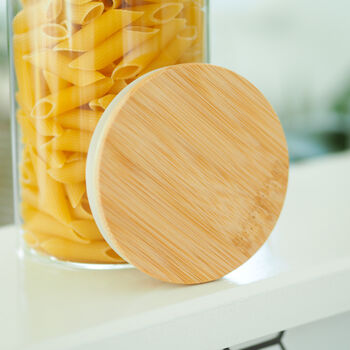 Round Bamboo Storage Jar With Personalised Label, 6 of 11