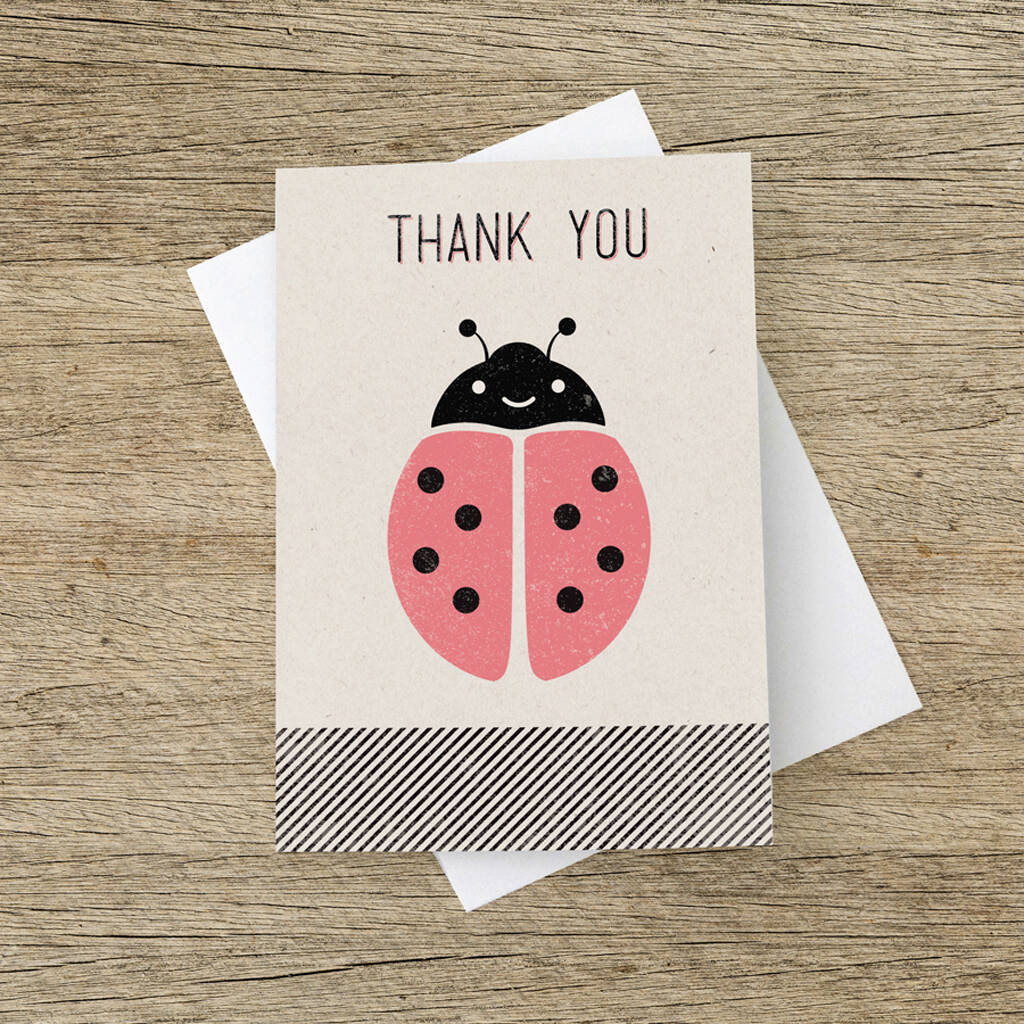 Thank You Ladybird Card By The Strawberry Card Company Notonthehighstreet Com