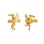 Boxing Hares Cufflinks In 18 Ct Gold Vermeil, thumbnail 2 of 2