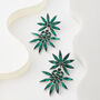Emerald Cluster Star Crystal Drop Earrings, thumbnail 2 of 3